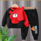 Winter Bear Printed Sweatshirt Track Suit for Kids