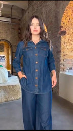 2 pcs winter Denim Cord set