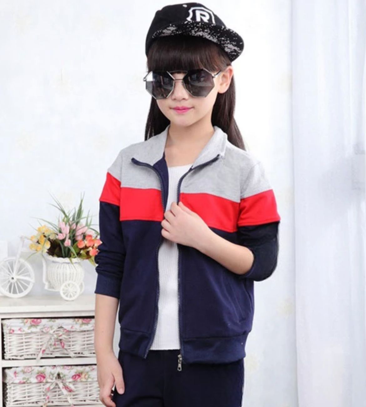 Winter Kids Zipper Pannel Tracksuit