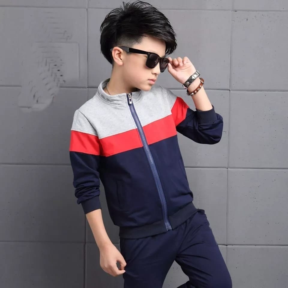 Winter Kids Zipper Pannel Tracksuit