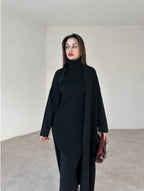 2 pieces winter wear ribbed & Fleece long Upper style Suit For Women