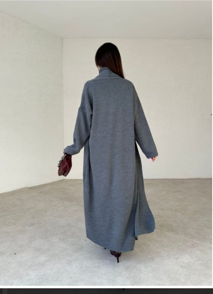 2 pieces winter wear ribbed & Fleece long Upper style Suit For Women