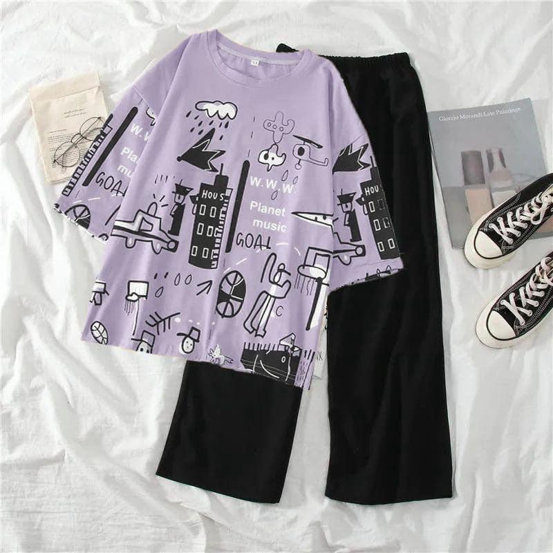 Women's 2-Piece Night Suit - Soft & Comfortable Sleepwear