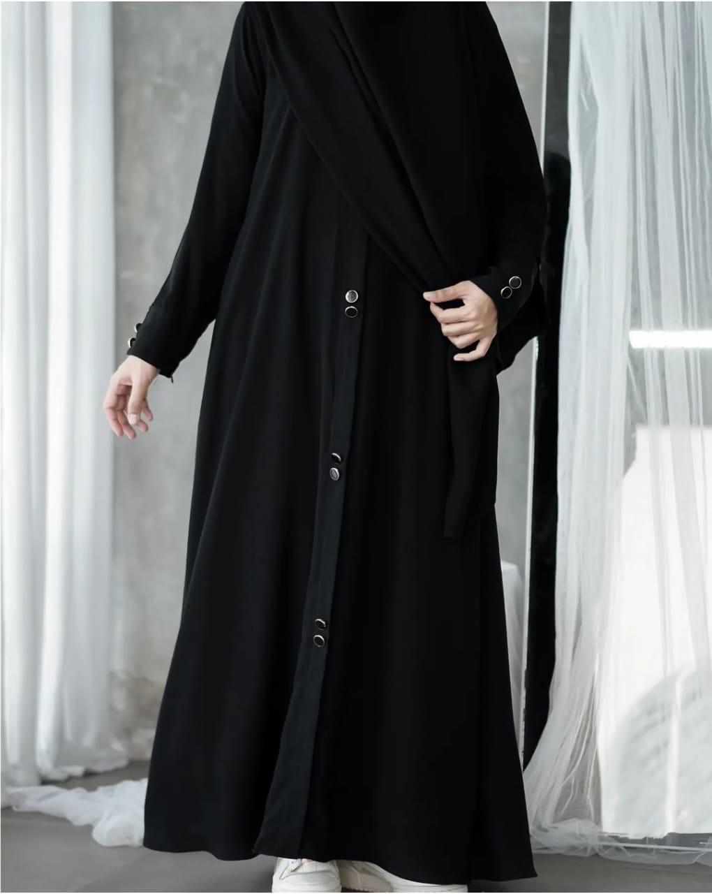 Mirha Abaya With Matching Stoller – Premium Wool Peach | Winter Collection