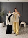 Modal Sailor Scarf Co-ord Set – Oversized Tee & Wide-Leg Pants | Raim Collection