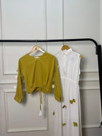 Bow-Detail 2-Piece Set | Sleeveless Maxi Dress + Cropped Top