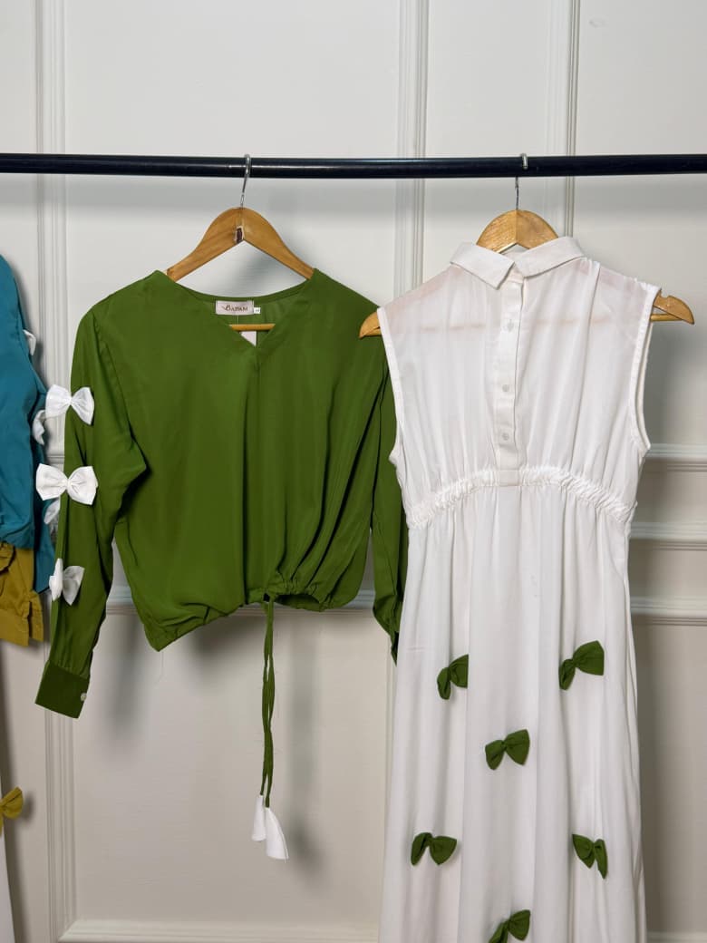 Bow-Detail 2-Piece Set | Sleeveless Maxi Dress + Cropped Top