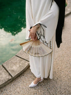 Luxury Abaya with Scallop Border & Bow Details