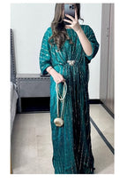 Shimmering Vertical Stripe Maxi Dress – Elegant Festive Flare Gown