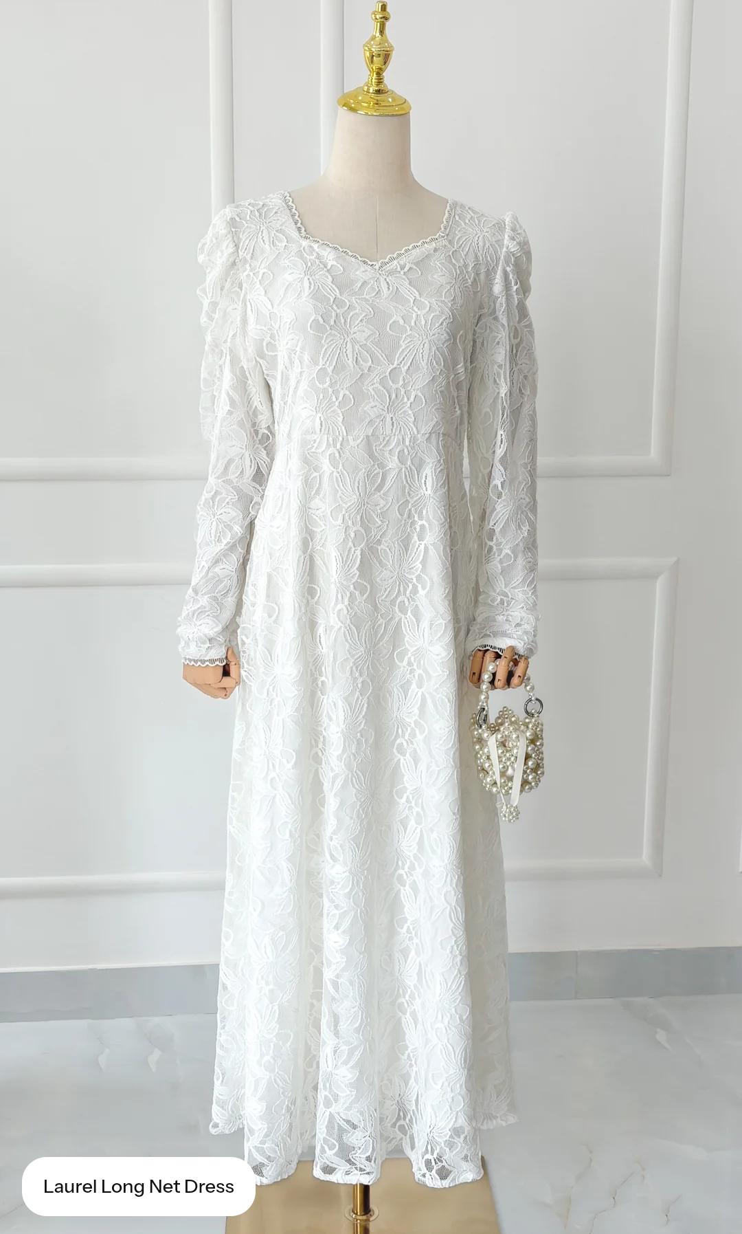 Elegant Floral Lace Full-Length Maxi Dress