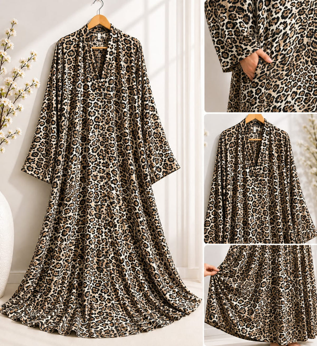 Printed Flared Maxi Dress with Dupatta Set – Luxury Modest Wear
