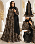 Printed Flared Maxi Dress with Dupatta Set – Luxury Modest Wear
