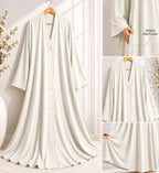 Elegant Printed Front-Open Abaya with Hijab – Premium Modest Wear