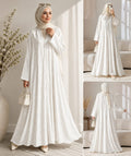 Elegant Printed Front-Open Abaya with Hijab – Premium Modest Wear