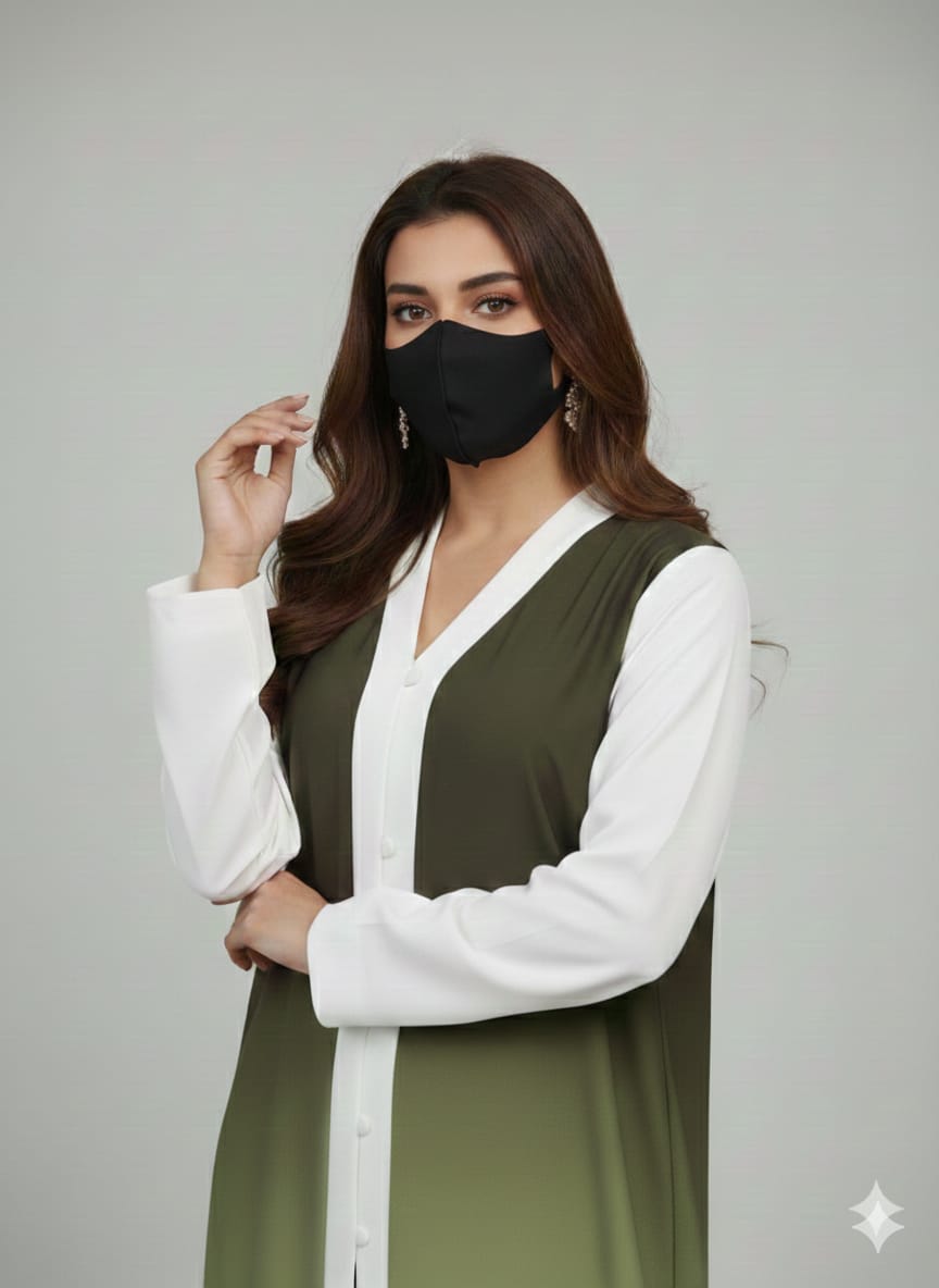 Premium Ombre Front-Open Abaya Co-Ord Set – Luxury Modest Wear