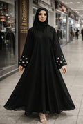 Butterfly Embroidered Flare Abaya – Premium Modest Wear