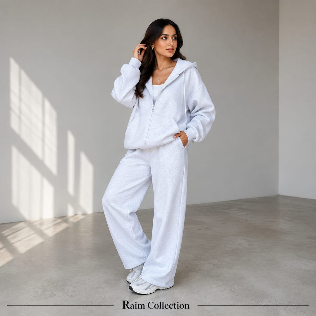 Off-Duty Zipper Hoodie Set