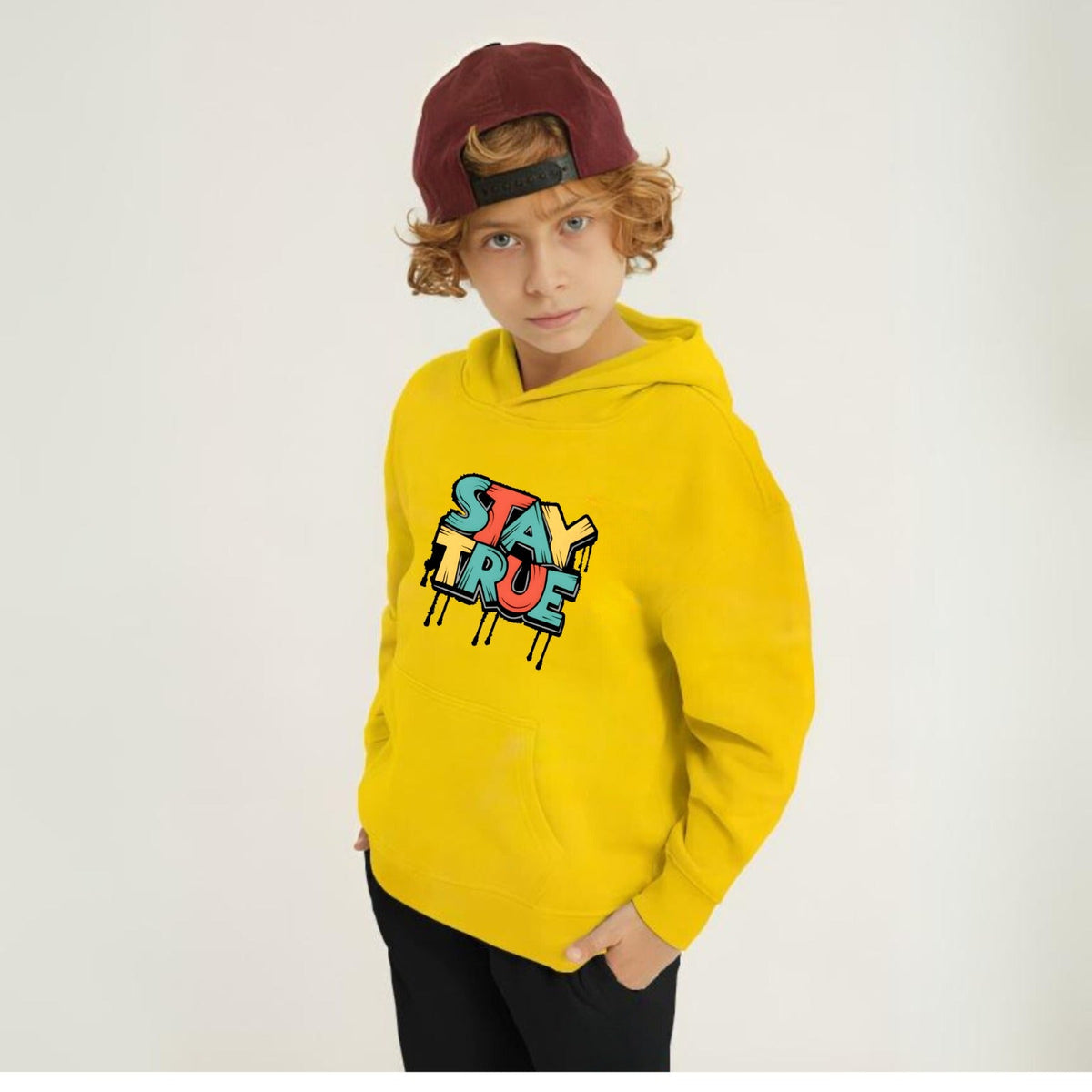 Kids Winter Hoodie Set | Stay True Printed