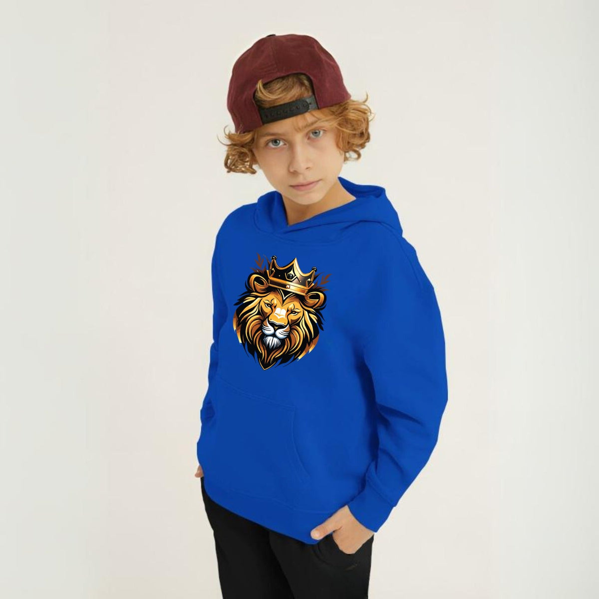 Kids Winter Hoodie Set | Golden Lion Printed