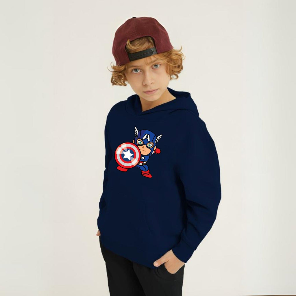 Kids Winter Hoodie Set | Captain America Printed
