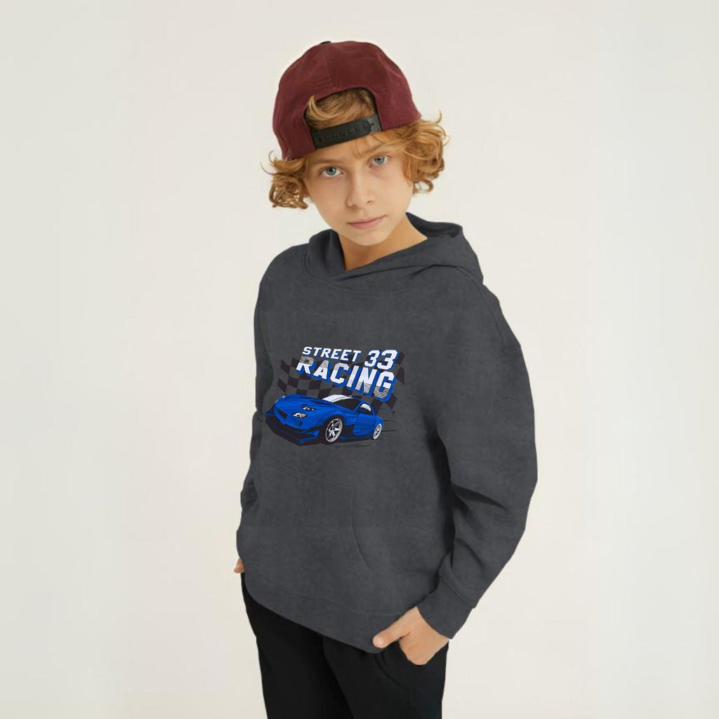 Kids Winter Hoodie Set | Street Racing Printed