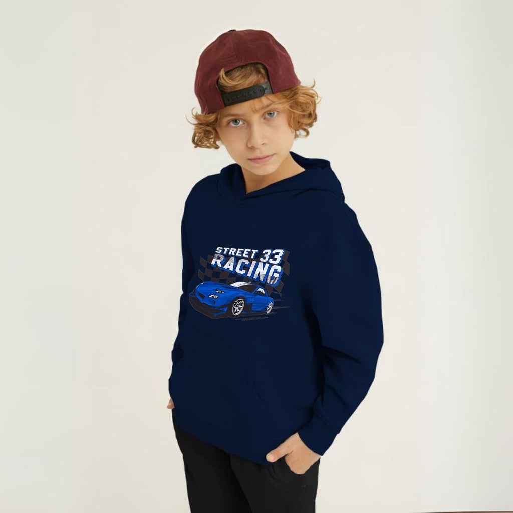 Kids Winter Hoodie Set | Street Racing Printed