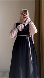 Noir Grace Abaya with stoller