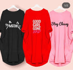 Oversized Graphic T-Shirt Dress | Raim Collection