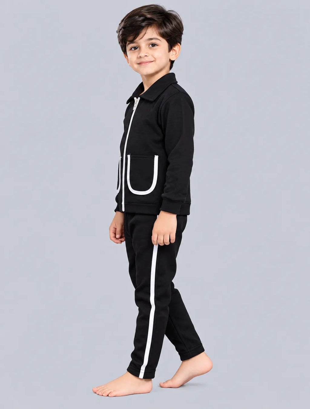 Kids Pocket Zipper Set - Black