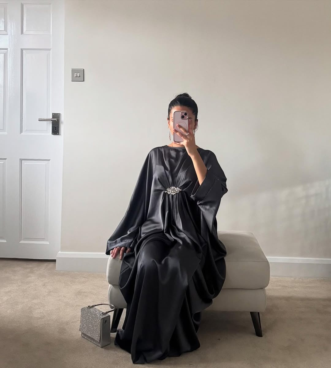Emerald Silk Kaftan Gown
