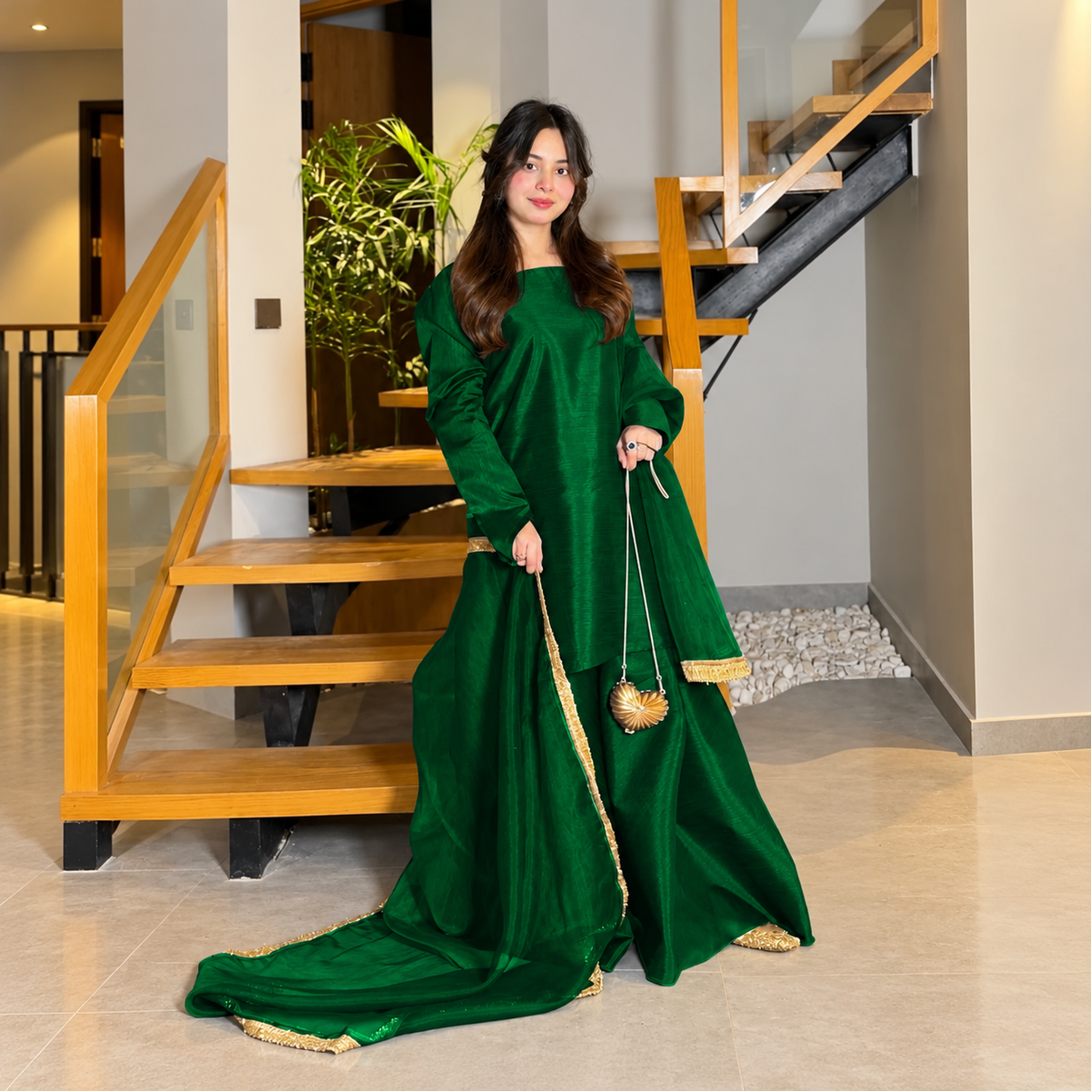 Women's Elegant 3 Piece Sharara Suit with Dupatta