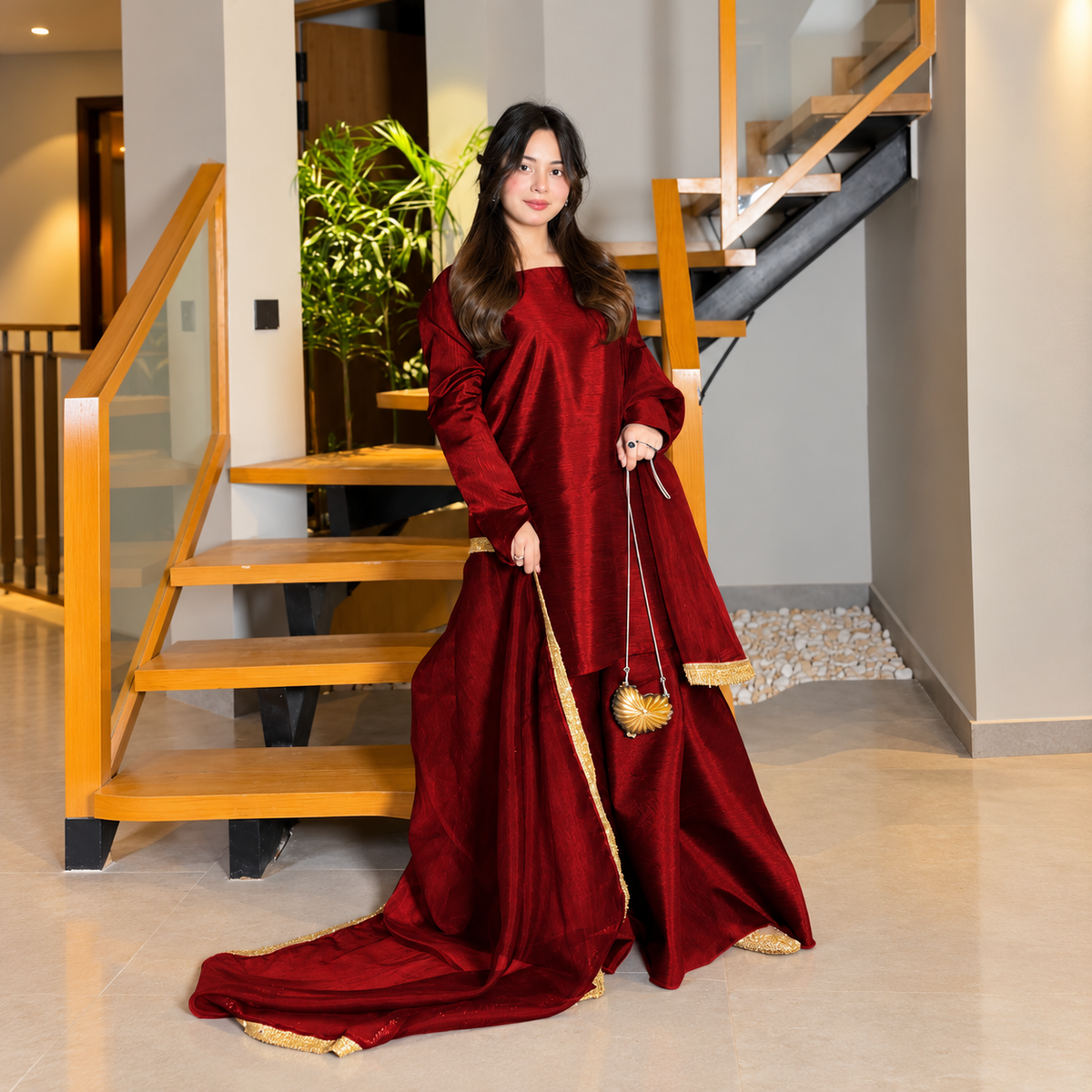 Women's Elegant 3 Piece Sharara Suit with Dupatta
