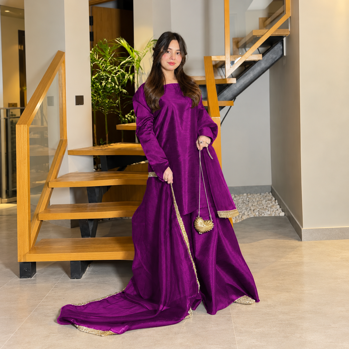 Women's Elegant 3 Piece Sharara Suit with Dupatta