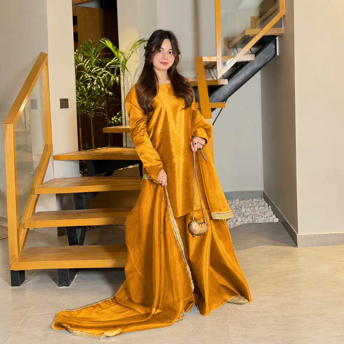 Women's Elegant 3 Piece Sharara Suit with Dupatta