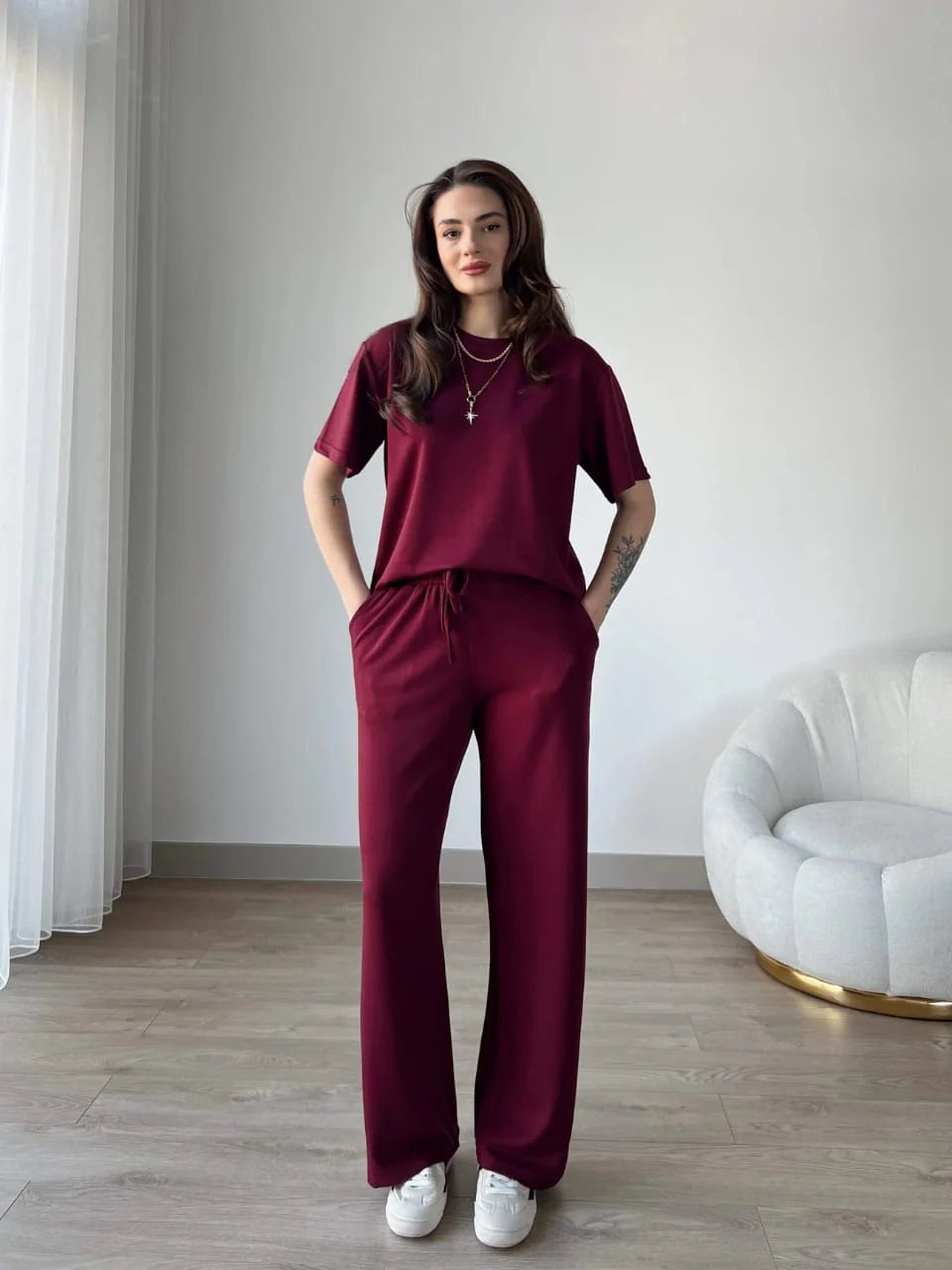 Noor Contrast Trim Lounge Set – Women’s Two Piece Co-Ord