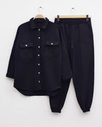 Winter Casual Urban Teen Women Jacket And Sweatpants Set