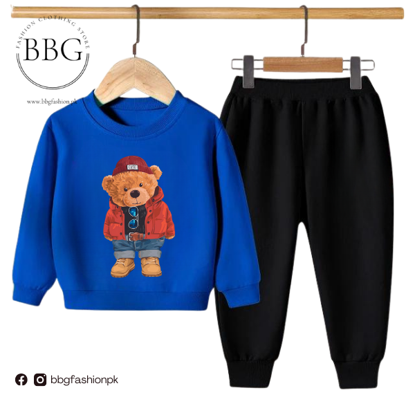 Kids Winter Sweat Shirt Set | Cute Bear Printed