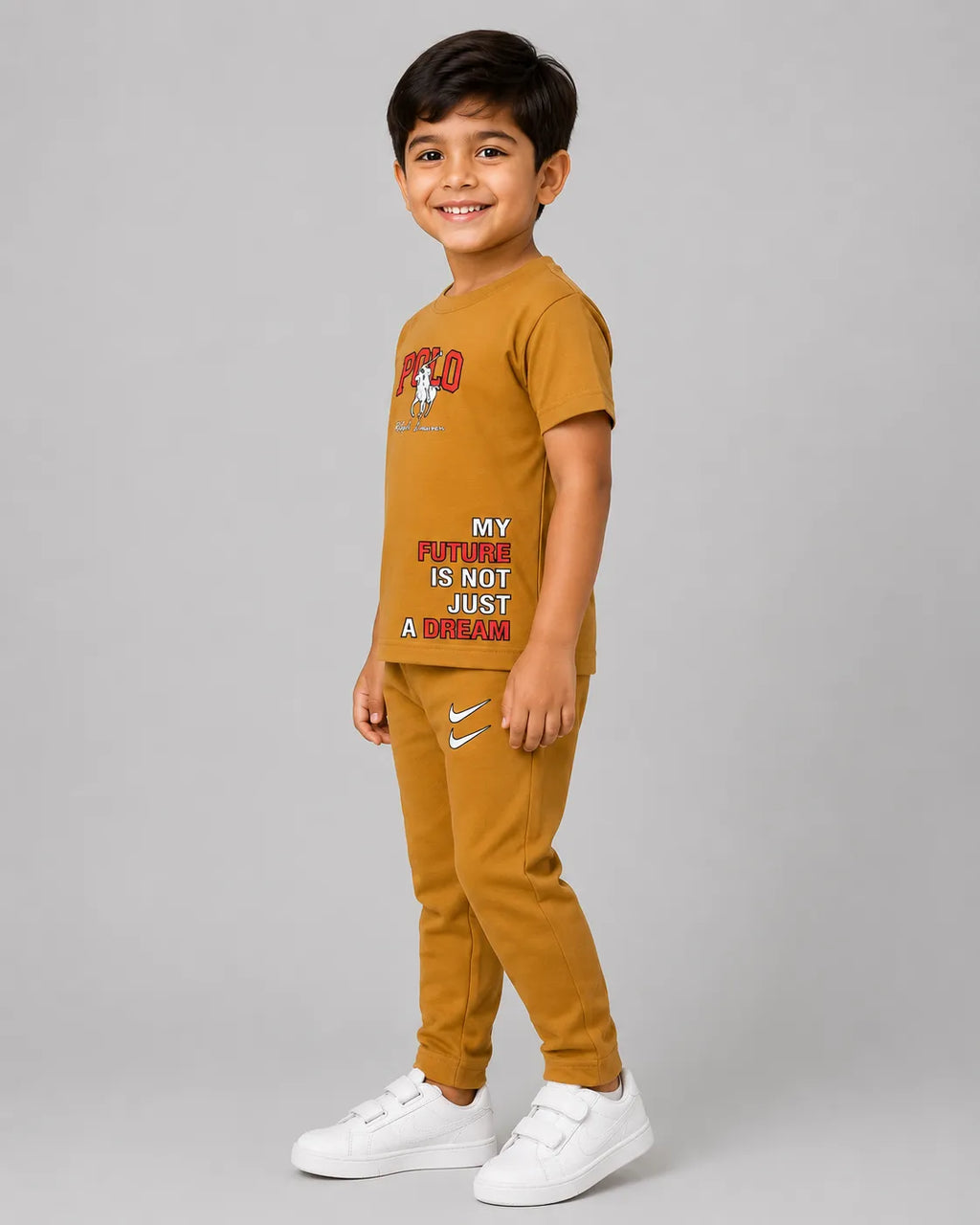 Kids Matching Set | Polo - Mustard