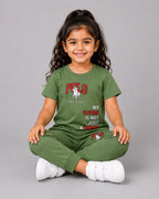 Kids Matching Set | Polo - Olive Green