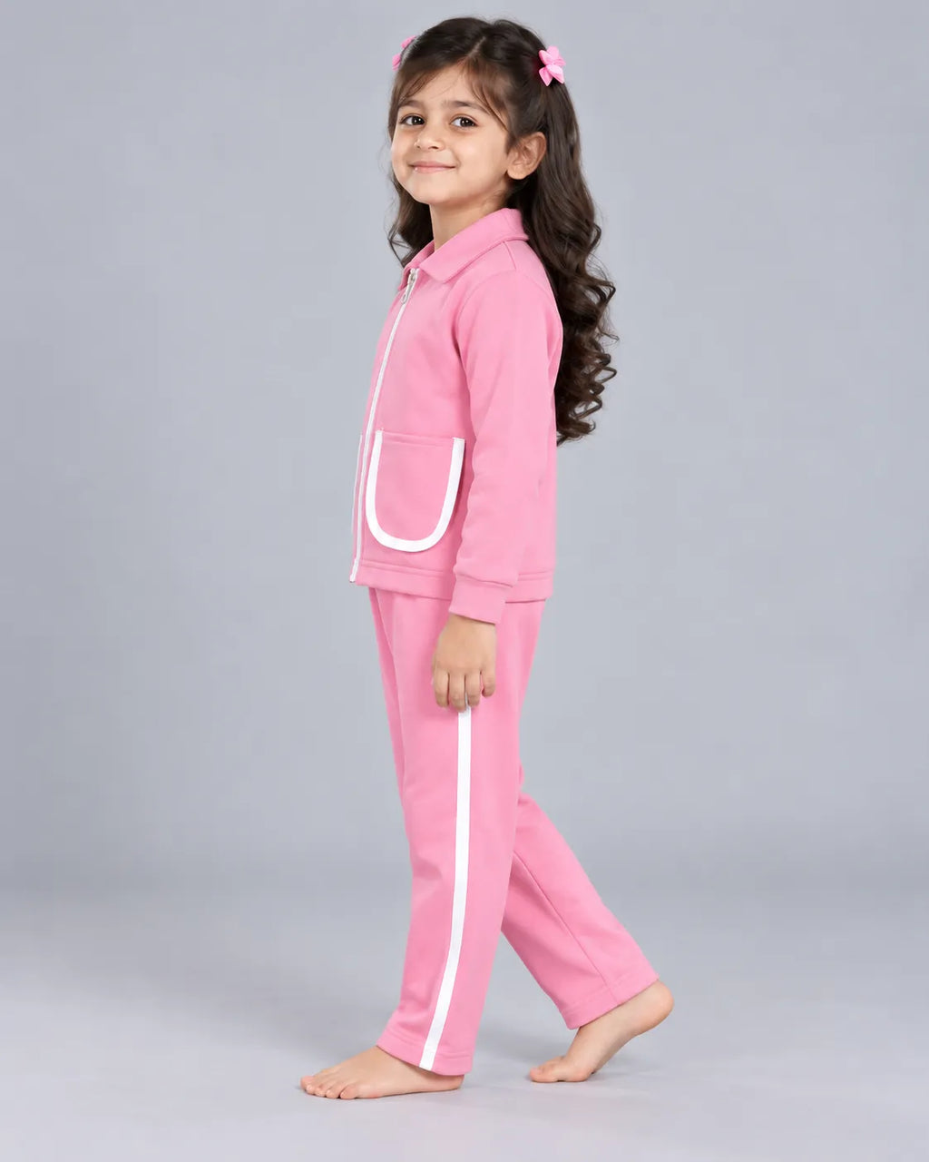 Kids Pocket Zipper Set - Pink