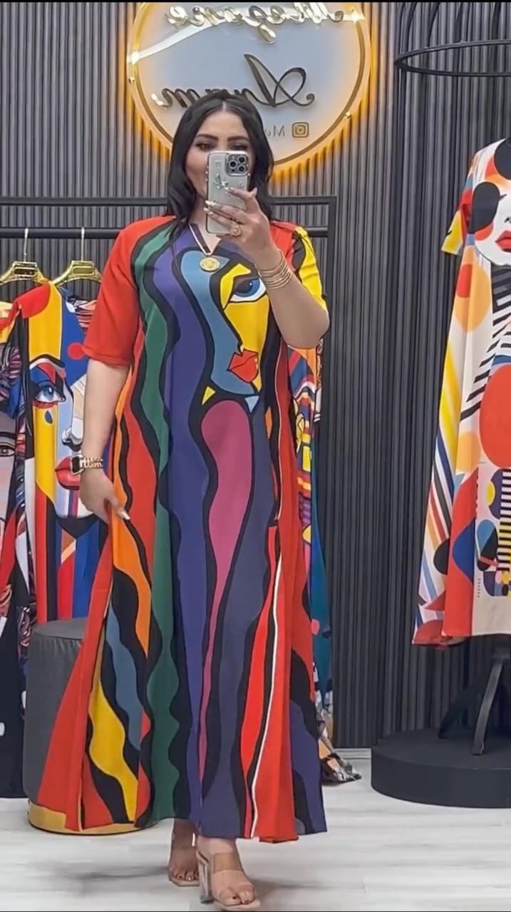 Pop Splash-Printed- Outfit Long Frock With