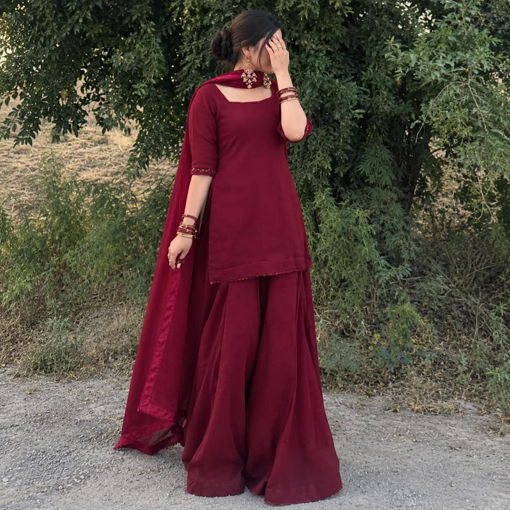 Mehrunnisa Maroon 3-Piece