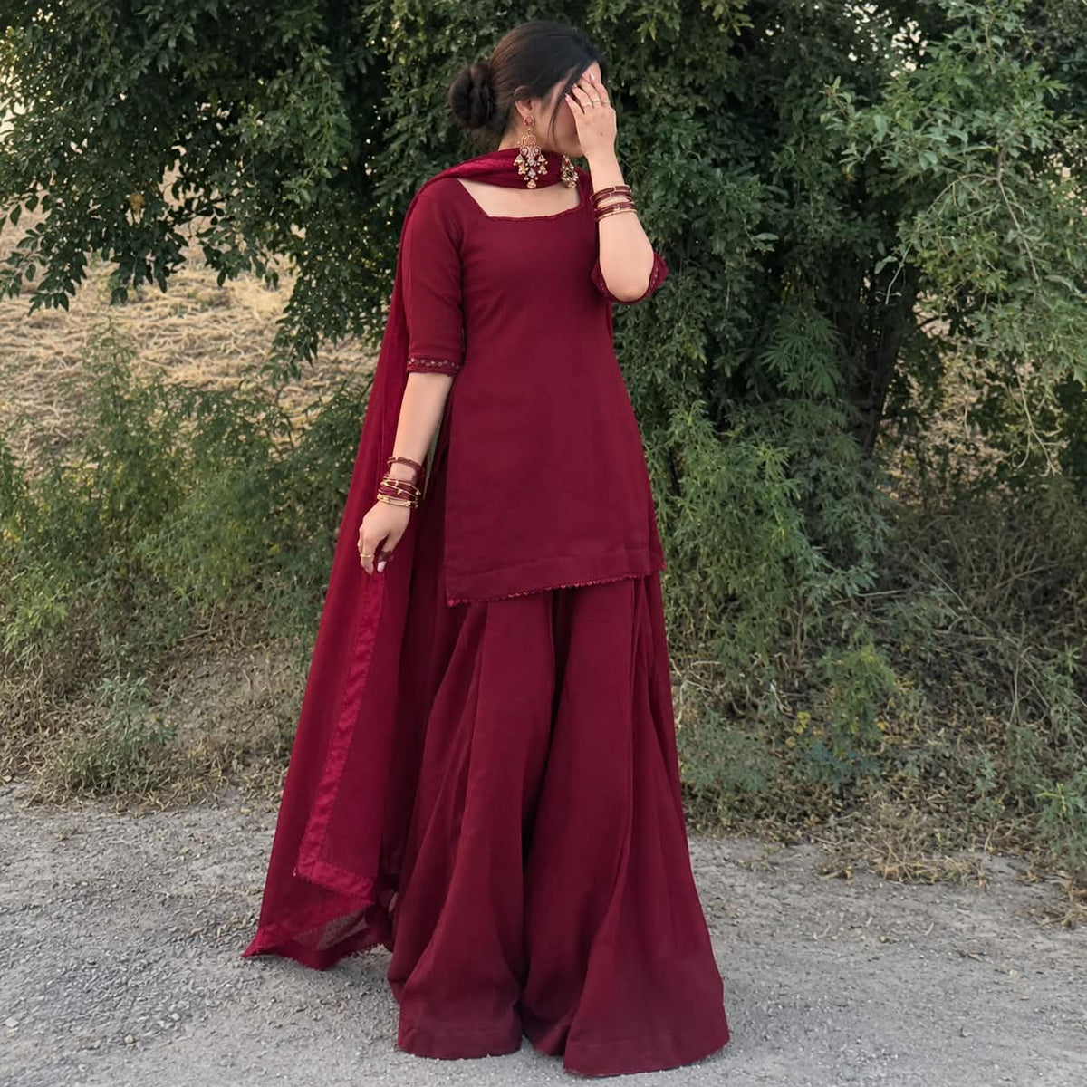 Mehrunnisa Maroon 3-Piece