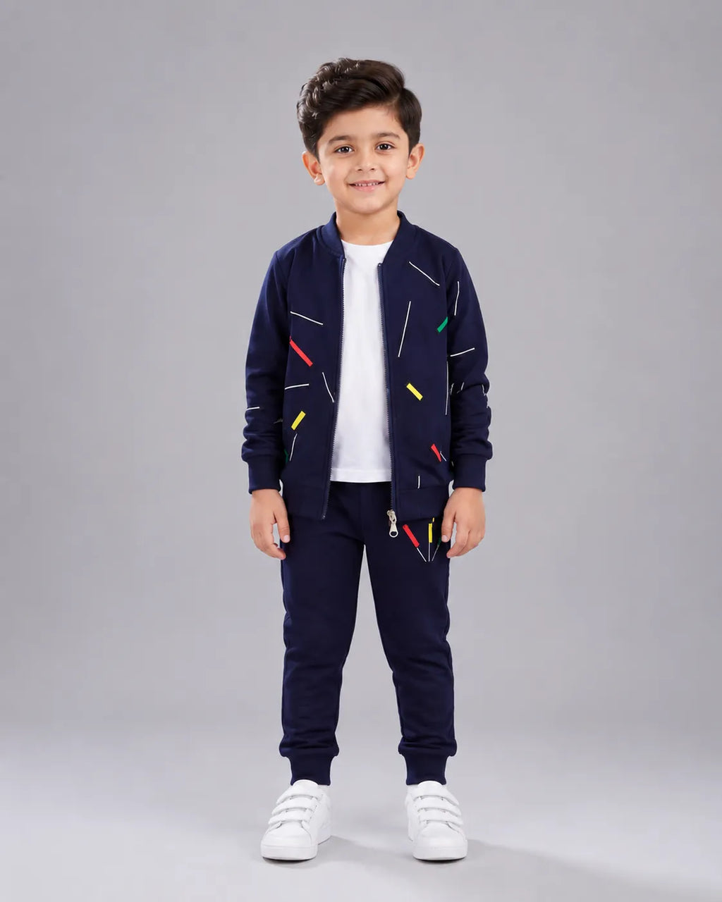 Kids Zipper Winter Tracksuit 3Pcs - Blue