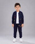 Kids Zipper Winter Tracksuit 3Pcs - Blue