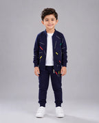 Kids Zipper Winter Tracksuit 3Pcs - Blue