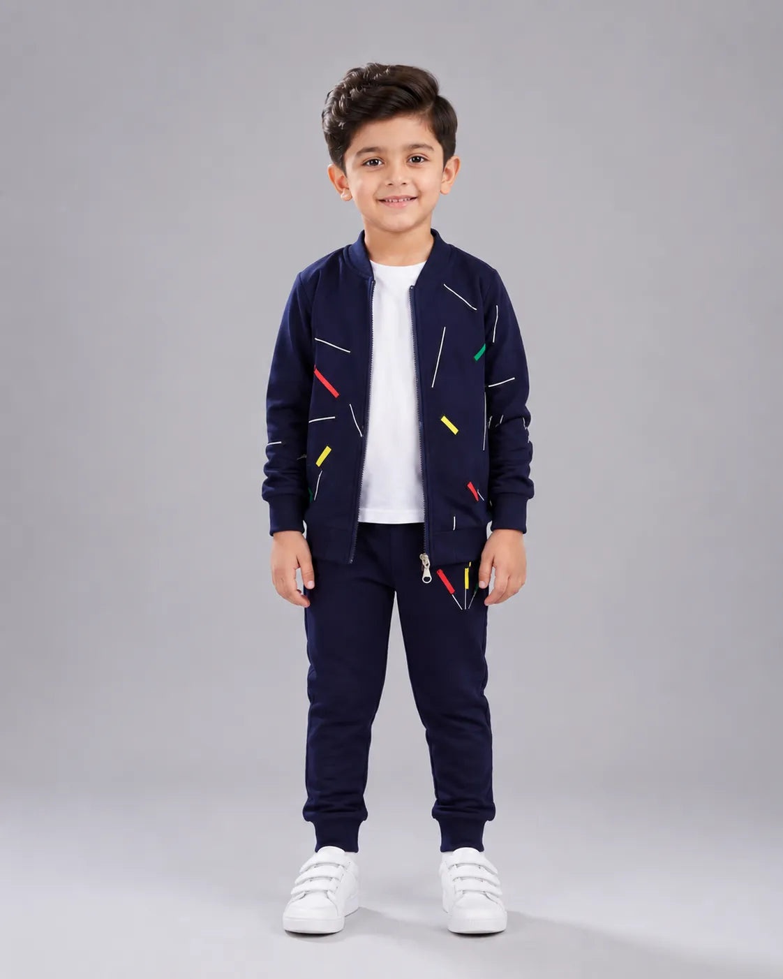 Kids Zipper Winter Tracksuit 3Pcs - Blue