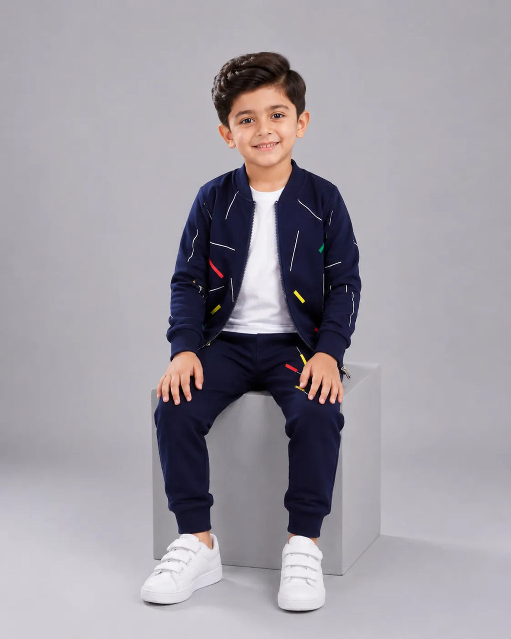 Kids Zipper Winter Tracksuit 3Pcs - Blue