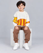 Meow Printed Kids Sweatshirt & Pant