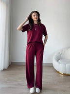 Noor Contrast Trim Lounge Set – Women’s Two Piece Co-Ord